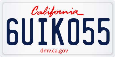 CA license plate 6UIK055