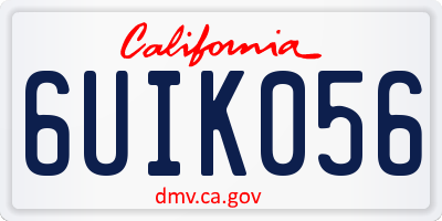 CA license plate 6UIK056
