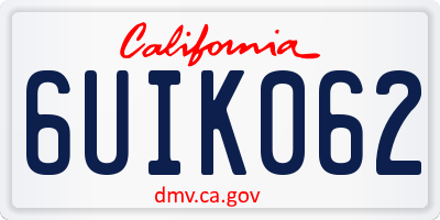 CA license plate 6UIK062