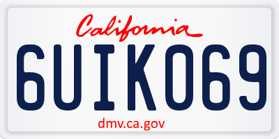 CA license plate 6UIK069