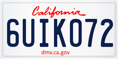 CA license plate 6UIK072