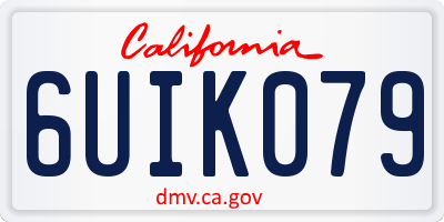 CA license plate 6UIK079