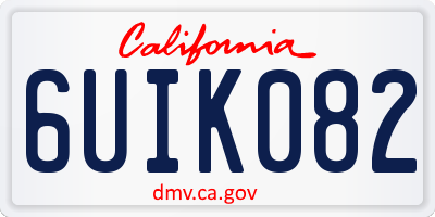 CA license plate 6UIK082