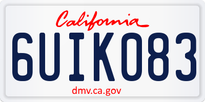 CA license plate 6UIK083
