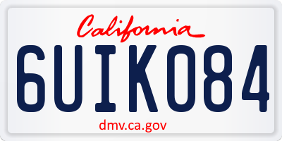 CA license plate 6UIK084