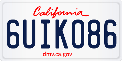 CA license plate 6UIK086