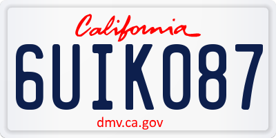 CA license plate 6UIK087