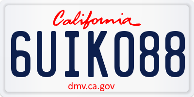 CA license plate 6UIK088
