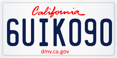 CA license plate 6UIK090