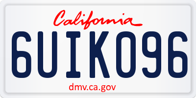 CA license plate 6UIK096