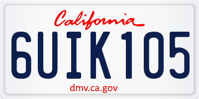 CA license plate 6UIK105