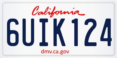 CA license plate 6UIK124
