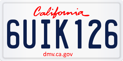 CA license plate 6UIK126