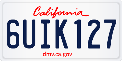 CA license plate 6UIK127