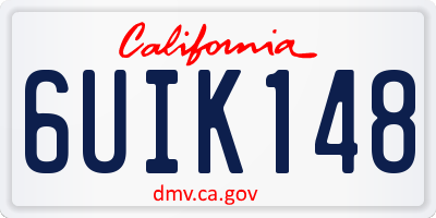 CA license plate 6UIK148