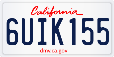CA license plate 6UIK155