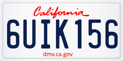 CA license plate 6UIK156