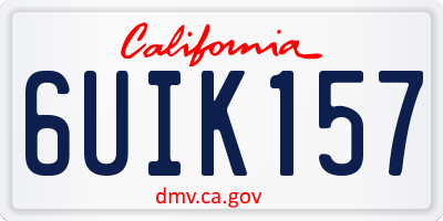 CA license plate 6UIK157