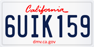 CA license plate 6UIK159