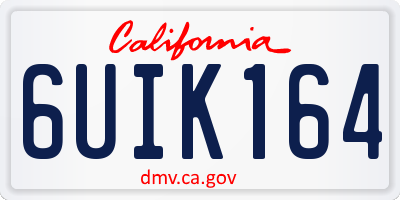CA license plate 6UIK164