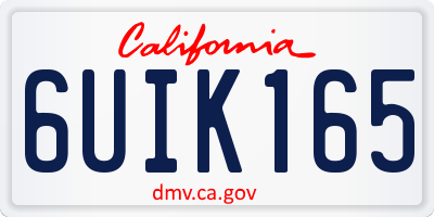 CA license plate 6UIK165