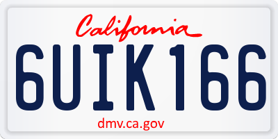 CA license plate 6UIK166