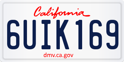 CA license plate 6UIK169