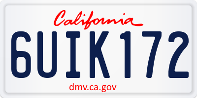 CA license plate 6UIK172