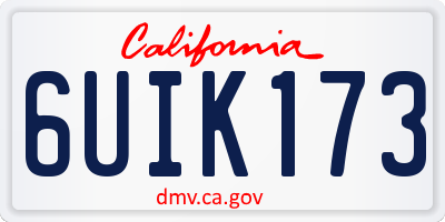CA license plate 6UIK173
