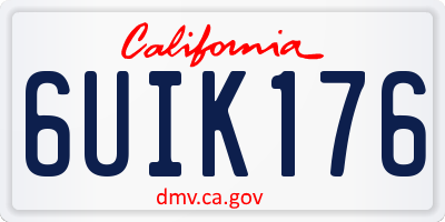 CA license plate 6UIK176