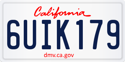 CA license plate 6UIK179