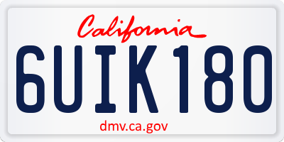 CA license plate 6UIK180