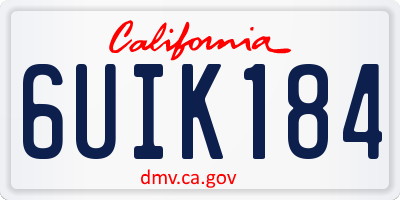 CA license plate 6UIK184