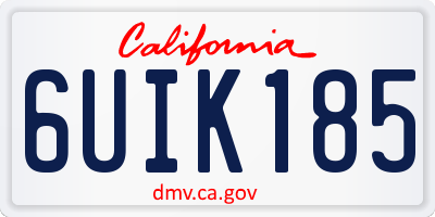 CA license plate 6UIK185
