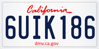 CA license plate 6UIK186