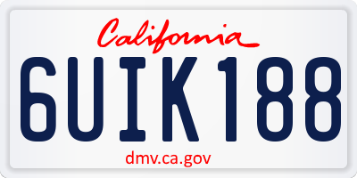 CA license plate 6UIK188