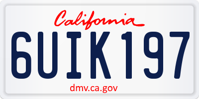 CA license plate 6UIK197
