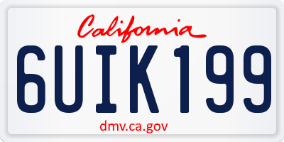 CA license plate 6UIK199