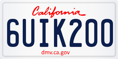 CA license plate 6UIK200