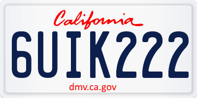 CA license plate 6UIK222