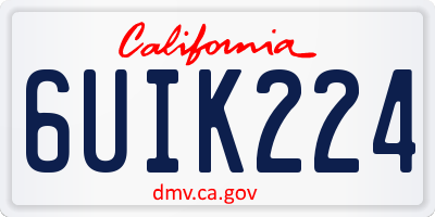 CA license plate 6UIK224