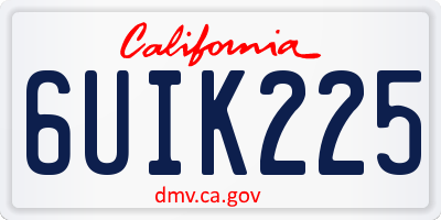 CA license plate 6UIK225