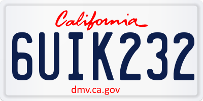 CA license plate 6UIK232