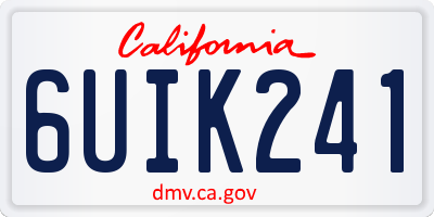 CA license plate 6UIK241