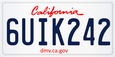 CA license plate 6UIK242