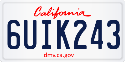 CA license plate 6UIK243