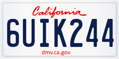 CA license plate 6UIK244