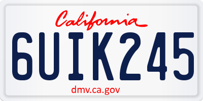 CA license plate 6UIK245