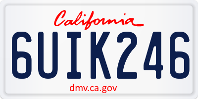 CA license plate 6UIK246
