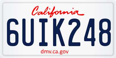 CA license plate 6UIK248